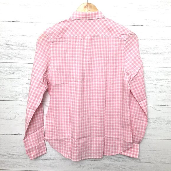 New UNTUCKit Women's Calina Shirt Pink & White Gingham Button Up size 4 - Picture 2 of 7